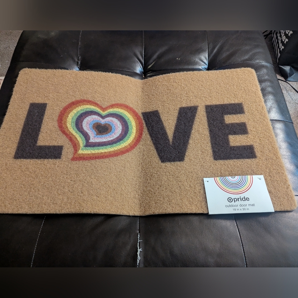Tan LOVE Outdoor Door Mat